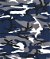 Navy Blue Camouflage Cotton Print