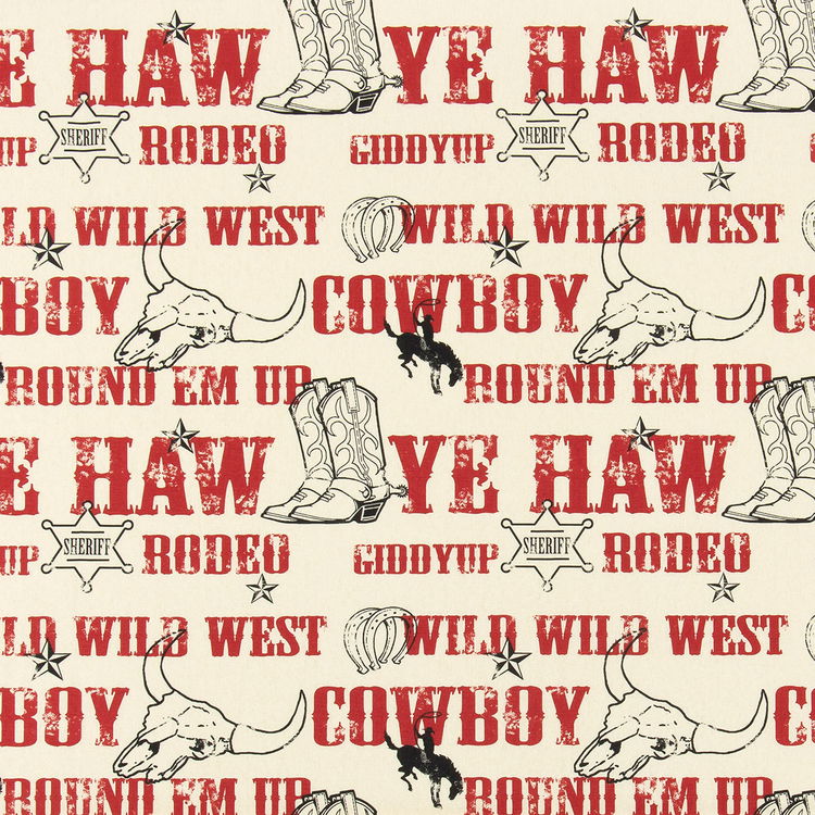 Premier Prints Cowboy Red Black Macon Fabric