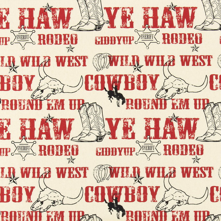 Premier Prints Cowboy Red Black Macon Fabric