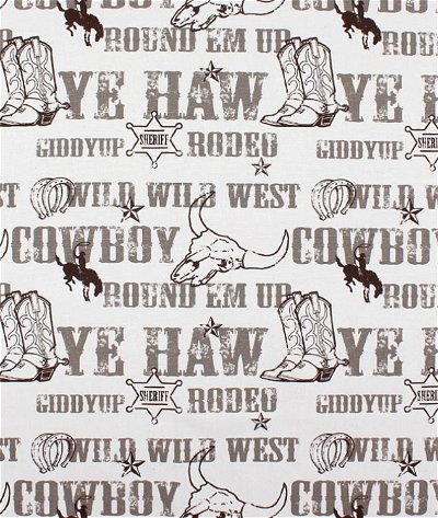 Premier Prints Cowboy Kelp/Natural Canvas Fabric
