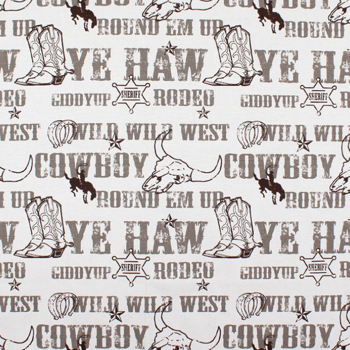 Premier Prints Cowboy Kelp/Natural Canvas Fabric image 1 of 4