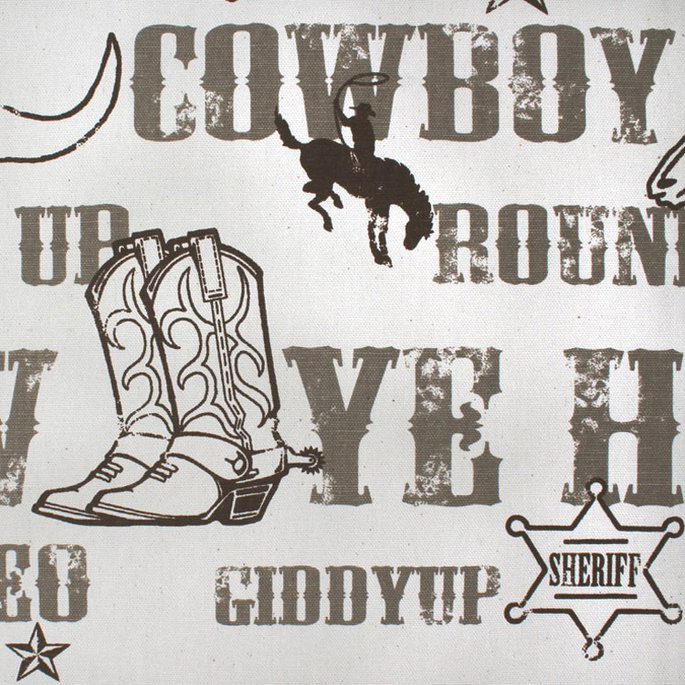 Premier Prints Cowboy Kelp/Natural Canvas Fabric image 2 of 4