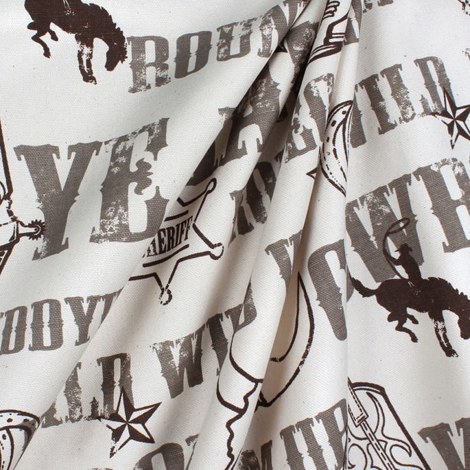 Premier Prints Cowboy Kelp/Natural Canvas Fabric image 3 of 4