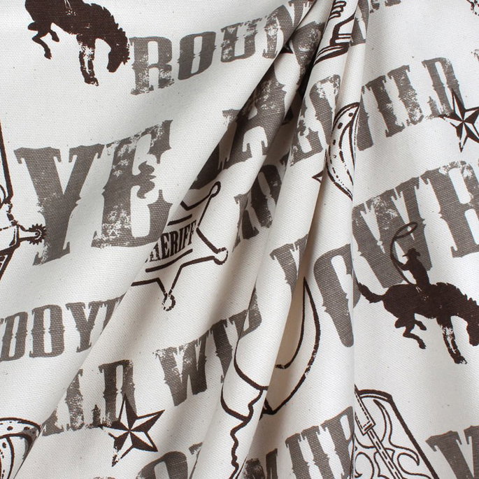 Premier Prints Cowboy Kelp/Natural Canvas Fabric image 3 of 4