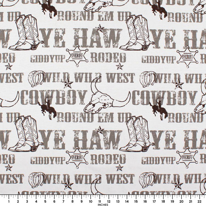Premier Prints Cowboy Kelp/Natural Canvas Fabric image 4 of 4