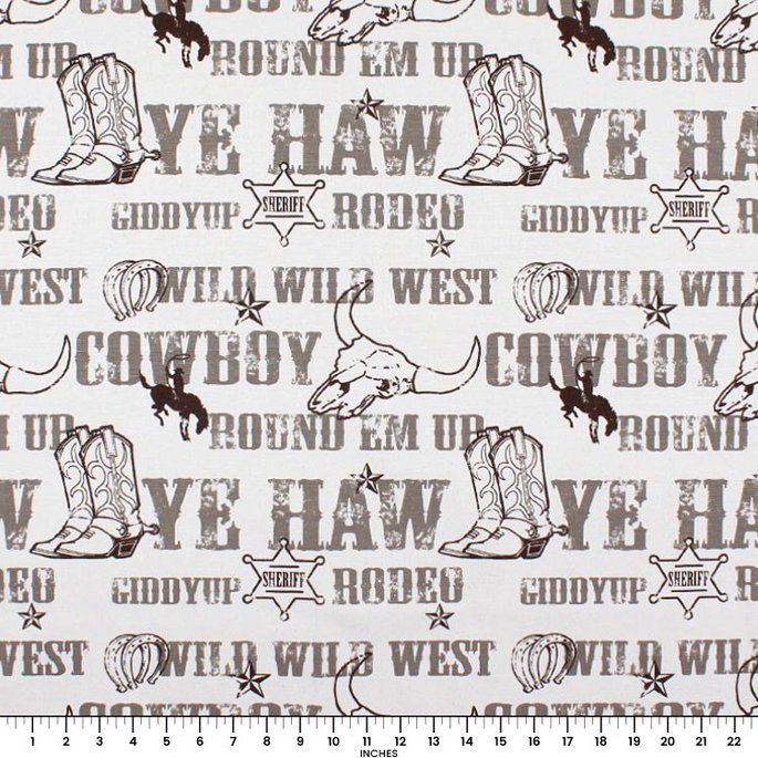Premier Prints Cowboy Kelp/Natural Canvas Fabric image 4 of 4