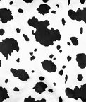 White/Black Cow Charmeuse Fabric