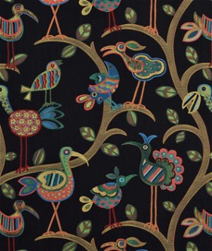 swvelle / Mill Creek Crazy Ol Bird Midnight Fabric
