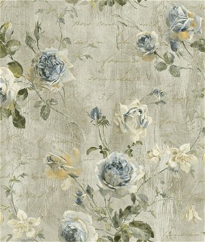 Seabrook Designs Charleston Floral Dusty Blue Wallpaper