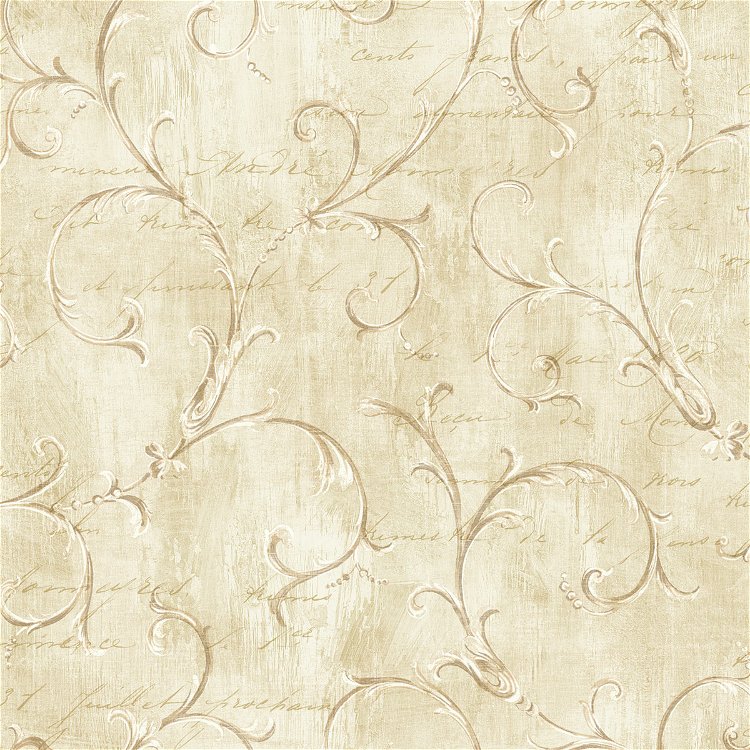 Seabrook Designs Charleston Scroll Warm Gold Wallpaper