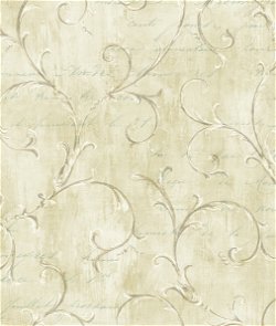 Seabrook Designs Charleston Scroll Warm Olive Wallpaper