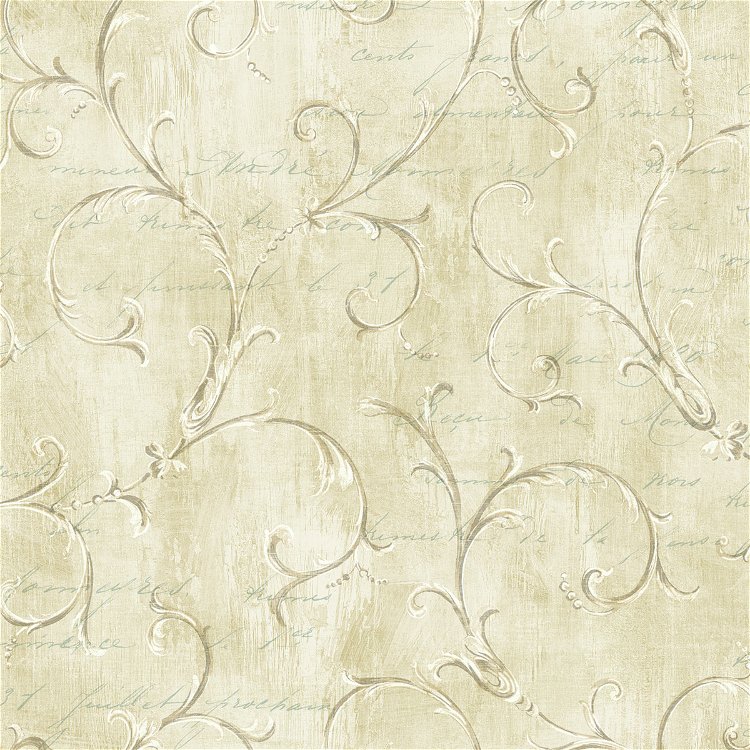 Seabrook Designs Charleston Scroll Warm Olive Wallpaper