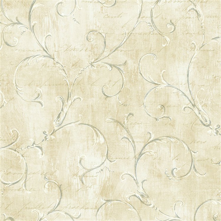 Seabrook Designs Charleston Scroll Warm Gray Wallpaper