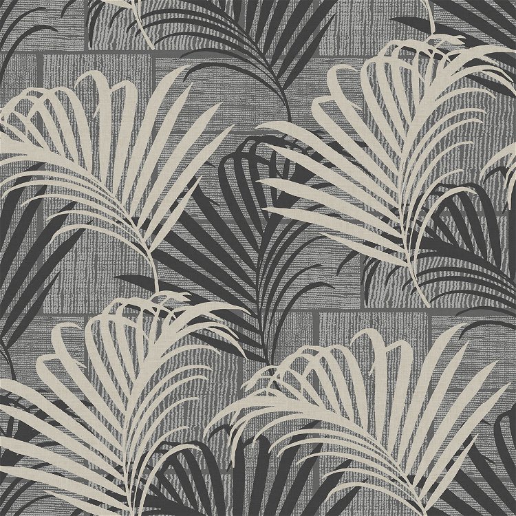 Seabrook Designs Hollywood Palm Charcoal Wallpaper
