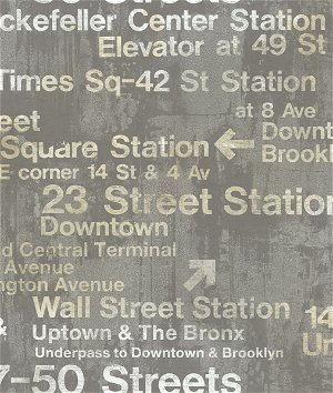 Seabrook Designs New York Silver Sign Wallpaper