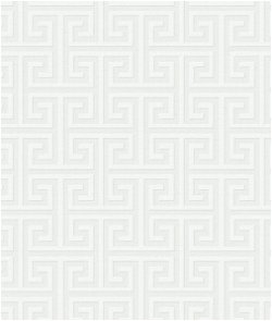 Seabrook Designs New York Greek Key Light White Wallpaper
