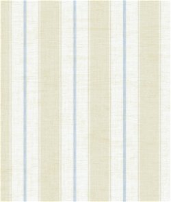 Seabrook Designs Nantucket Stripe Tan & Blue Wallpaper