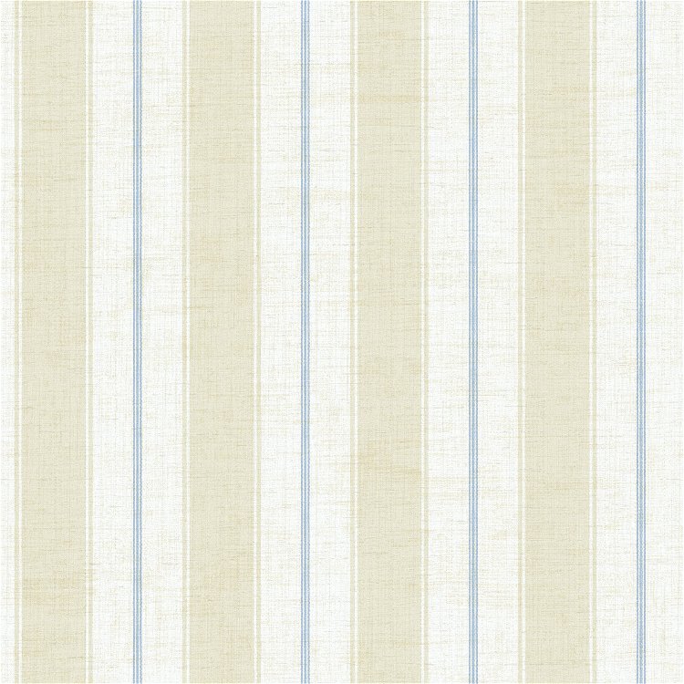 Seabrook Designs Nantucket Stripe Tan & Blue Wallpaper