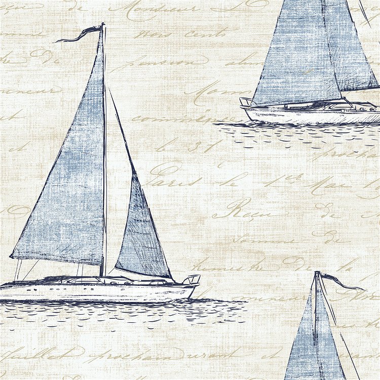 Seabrook Designs Nantucket Navy Wallpaper