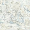 Seabrook Designs Nantucket Map Sea Blue Wallpaper - Image 1