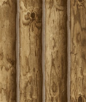 Seabrook Designs Boston Log Cedar Wallpaper