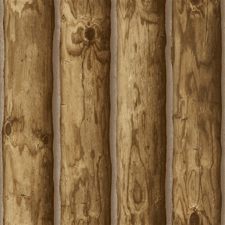 Seabrook Designs Boston Log Cedar Wallpaper