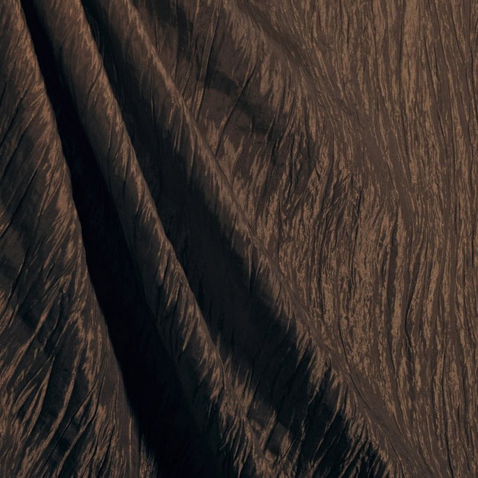 Dark Brown Crushed Taffeta Fabric image 2 of 2
