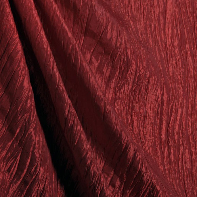 Cranberry Red Crushed Taffeta Fabric image 2 of 2
