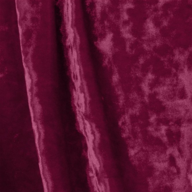 Burgundy Crushed Stretch Velvet Fabric