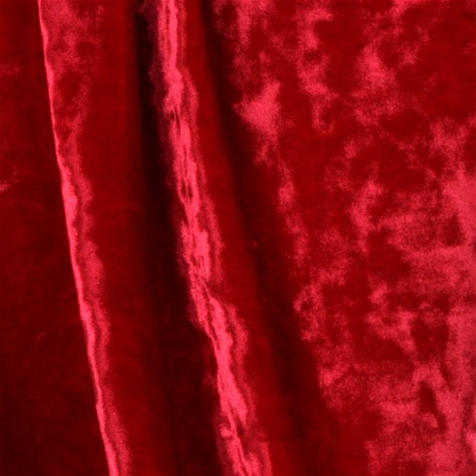 Red Crushed Stretch Velvet Fabric