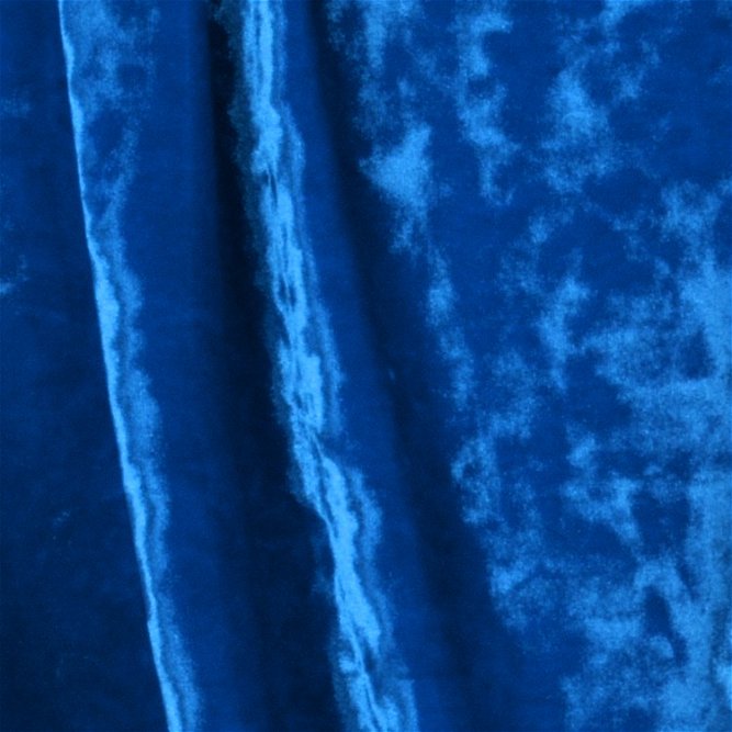 Royal Blue Crushed Stretch Velvet Fabric