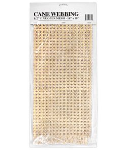 Hi Key Trading Rattan Cane Webbing Roll 24 inch Width x 35 inch Length, Open Weave Wicker Webbing for DIY Home Projects and Furniture, Natural Rattan Fabric Caning