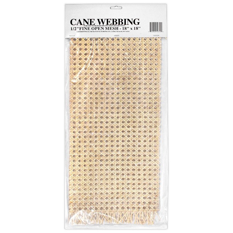 1/2" Fine Open Cane Webbing Sheet - 18" x 18"