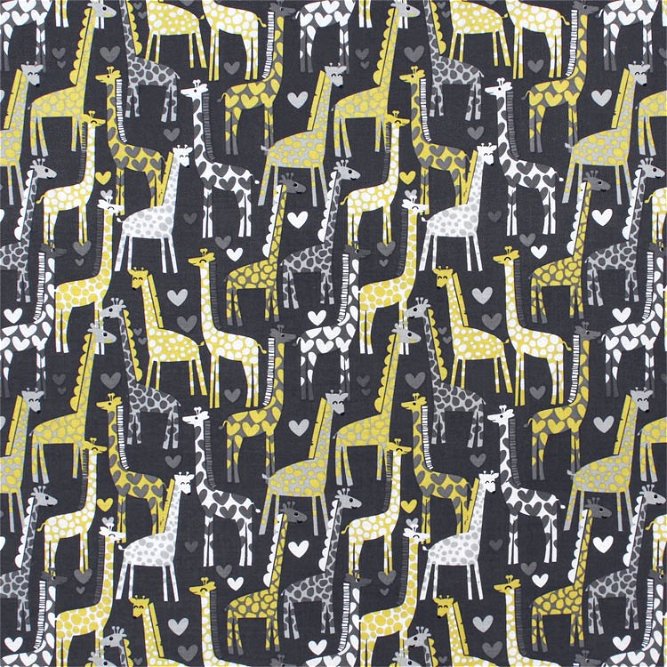 Michael Miller Giraffe Love Gray Fabric