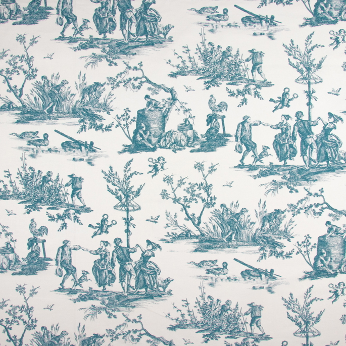 Stof 110" Cordelles Bleu Fabric image 1 of 4