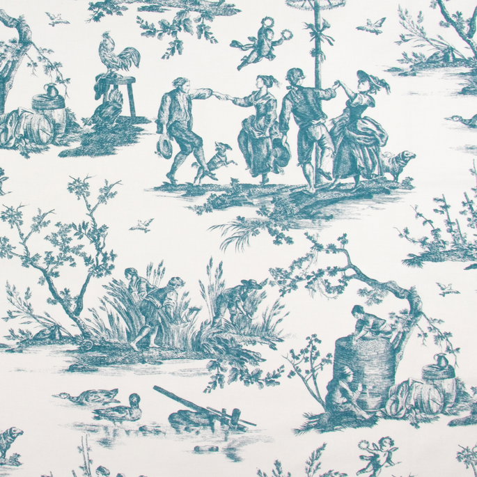 Stof 110" Cordelles Bleu Fabric image 2 of 4