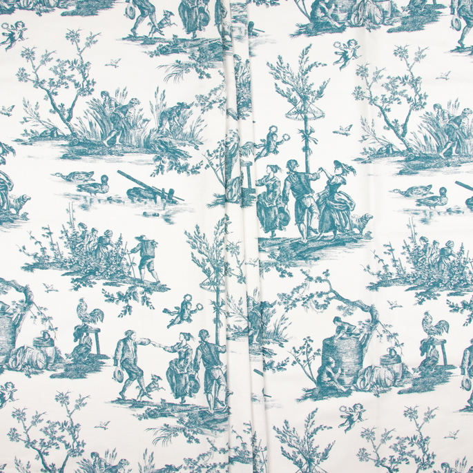 Stof 110" Cordelles Bleu Fabric image 3 of 4