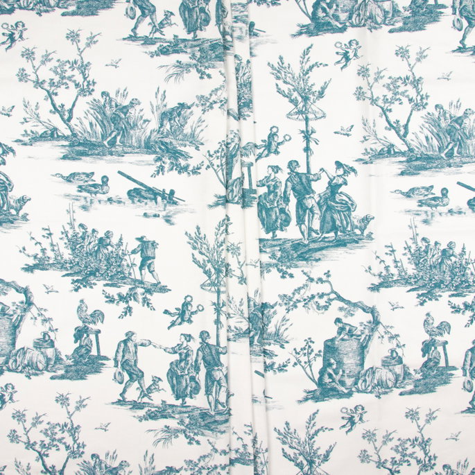 Stof 110" Cordelles Bleu Fabric image 3 of 4