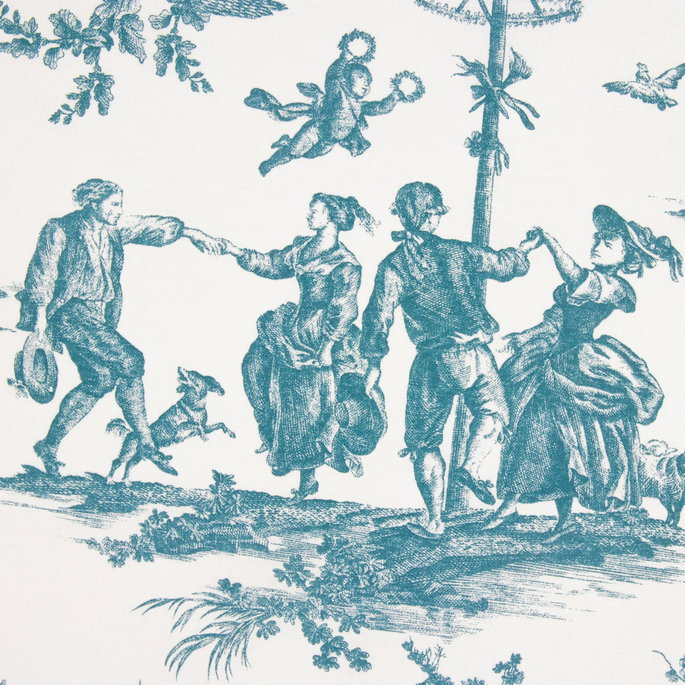 Stof 110" Cordelles Bleu Fabric image 4 of 4