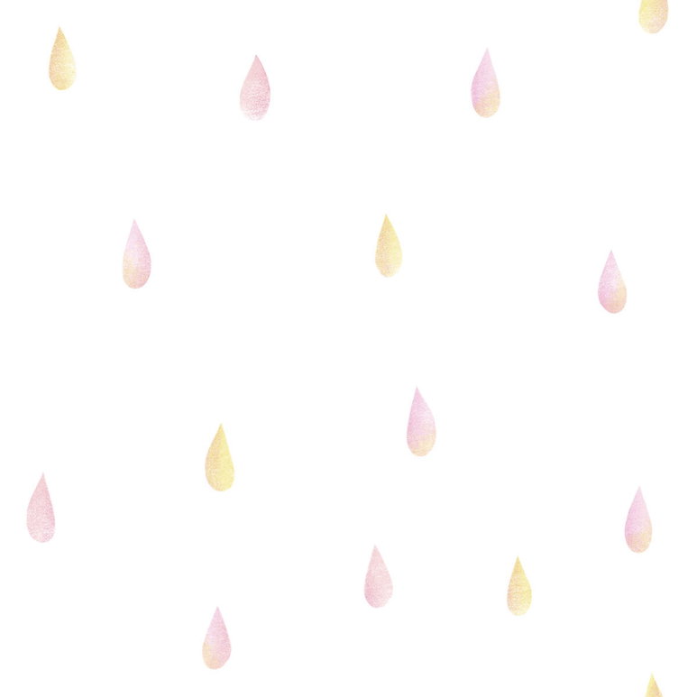 Seabrook Designs Raindrops Strawberry Lemonade Wallpaper