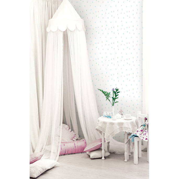 Seabrook Designs Raindrops Pastel Wallpaper image 2 of 2