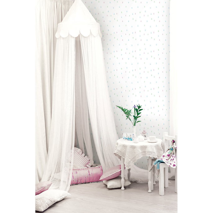 Seabrook Designs Raindrops Pastel Wallpaper image 2 of 2