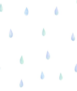 Seabrook Designs Raindrops Periwinkle & Mint Wallpaper