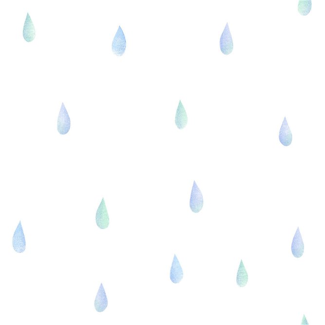 Seabrook Designs Raindrops Periwinkle &amp; Mint Wallpaper