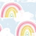 Seabrook Designs Rainbows Powder Blue Wallpaper