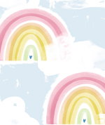 Seabrook Designs Rainbows Powder Blue Wallpaper