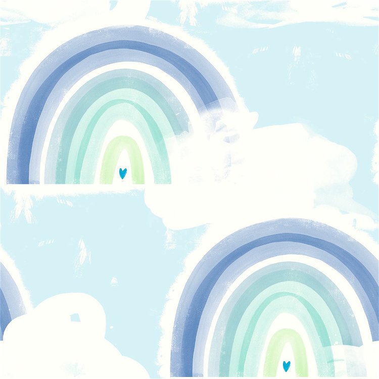 Seabrook Designs Rainbows Blue & Green Wallpaper