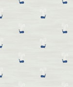 Seabrook Designs Tiny Whales Soft Gray & Navy Wallpaper