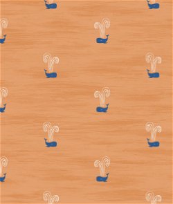 Seabrook Designs Tiny Whales Orange & Navy Wallpaper