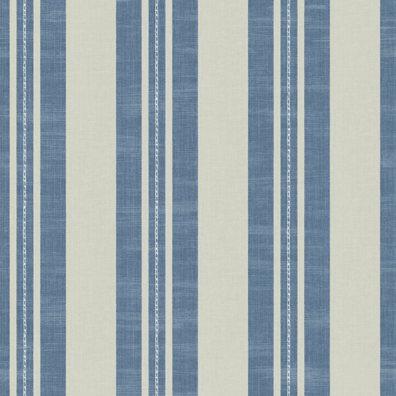 Seabrook Designs Linen Stripe Denim &amp; Soft Gray Wallpaper
